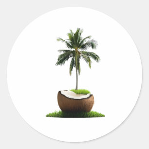 Sticker Rond Fruits de cocotier