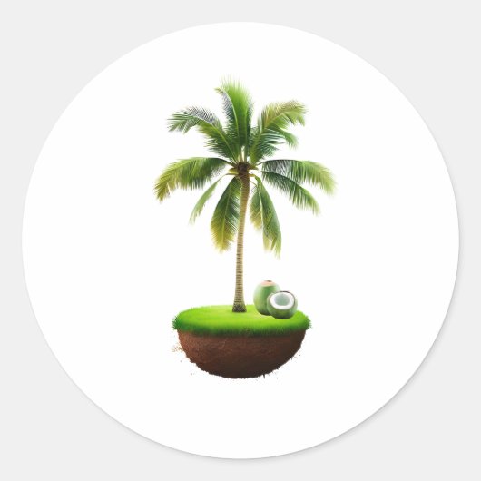 Sticker Rond Fruits de cocotier (Devant)