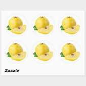 Sticker Rond Fruits de coing (Feuille)
