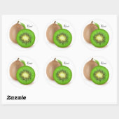 Sticker Rond Fruits de Kiwi (Feuille)