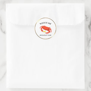 Sticker Rond Fruits de mer modernes accueil Crab rouge Soupe no