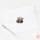 Sticker Rond Fruits de prune aux Feuilles (Enveloppe)