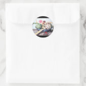 STICKER ROND FRUITS DE SAISON 4- ARTICHOKES, ROSE & FRAISES (Sac)