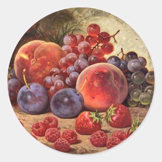 Sticker Rond Fruits d'été (Devant)