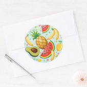 Sticker Rond Fruits d'été frais Motif (Enveloppe)