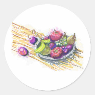 Sticker Rond Fruits encore en vie