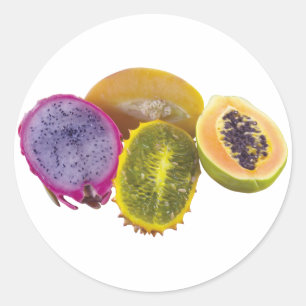 Sticker Rond Fruits exotiques