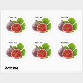 Sticker Rond Fruits frais de figue (Feuille)