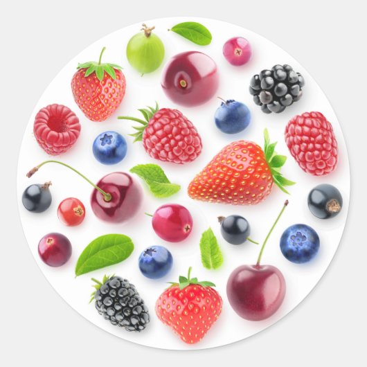 Sticker Rond Fruits frais en cercle (Devant)