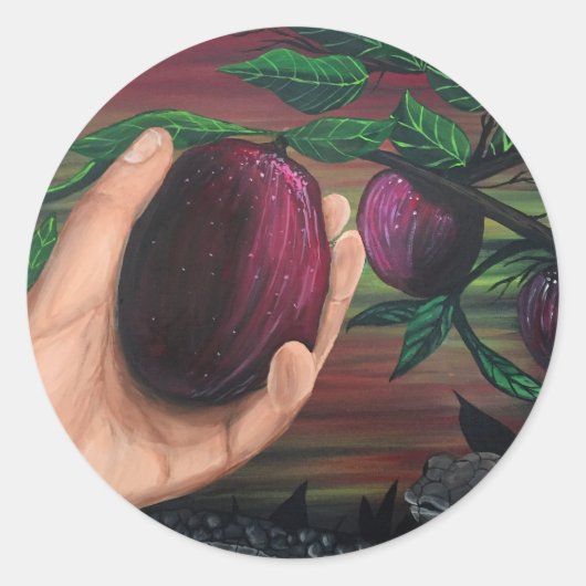 Sticker Rond Fruits interdits (Devant)