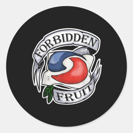 Sticker Rond Fruits interdits Stupide Ado Challenge Tattoo Pod (Devant)