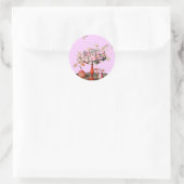 Sticker Rond FRUITS/JASMINES DE SAISON, FLEURS, PRUNES Rose (Sac)