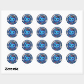 Sticker Rond Fruits mignons Blueberry délice (Feuille)