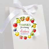 Sticker Rond Fruits mignons Fille Anniversaire