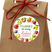 Sticker Rond Fruits mignons Fille Anniversaire