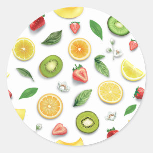 Sticker Rond Fruits mixtes 4