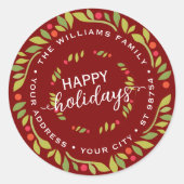 Sticker Rond Fruits rouges foncés personnalisés Fruits verts Fe (Devant)