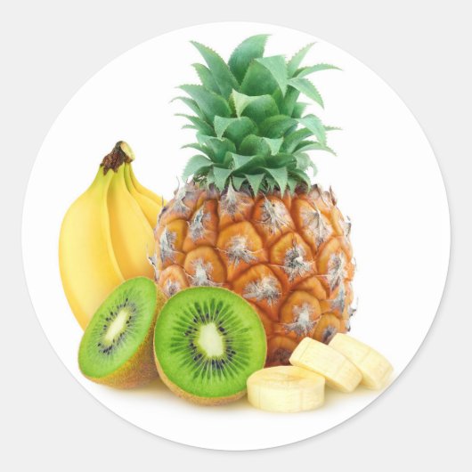Sticker Rond Fruits tropicaux (Devant)