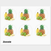 Sticker Rond Fruits tropicaux (Feuille)