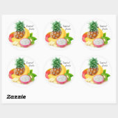 Sticker Rond Fruits tropicaux (Feuille)
