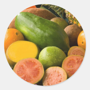 Sticker Rond Fruits tropicaux