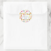 Sticker Rond Fruits tropicaux, Jus, Cocktail Pool Party (Sac)