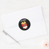 Sticker Rond Fry Baby Funny French Fries Pun Dark BG (Enveloppe)