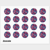 Sticker Rond Fuchsia (Feuille)