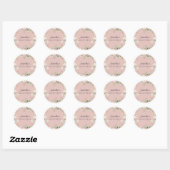 Sticker Rond Fuchsia Aquarelle Pailletée Glitter Quinceañera (Feuille)