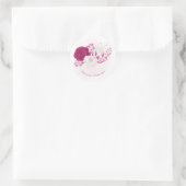 Sticker Rond fuchsia & blanc mariage floral (Sac)
