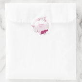 Sticker Rond fuchsia & blanc mariage floral (Sac)