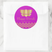 Sticker Rond Fuchsia et Gold Diwali Party Favoriser (Sac)
