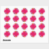 Sticker Rond Fuchsia Majolica tuiles orange merci pour (Feuille)