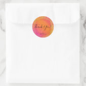 Sticker Rond Fuchsia Rose Orange & Or Mandala Fête Indienne (Sac)