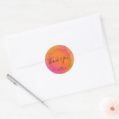 Sticker Rond Fuchsia Rose Orange & Or Mandala Fête Indienne (Enveloppe)