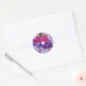 STICKER ROND FUCHSIE ROSE PURPLE (Enveloppe)