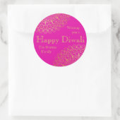 Sticker Rond Fucshia et Gold Diwali Party Favoriser (Sac)