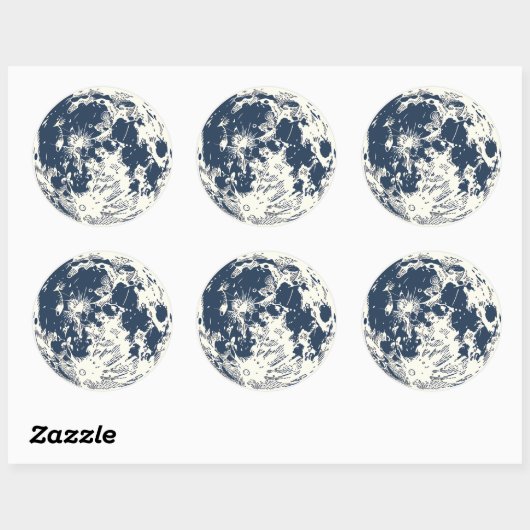 Sticker Rond Full Moon (Feuille)