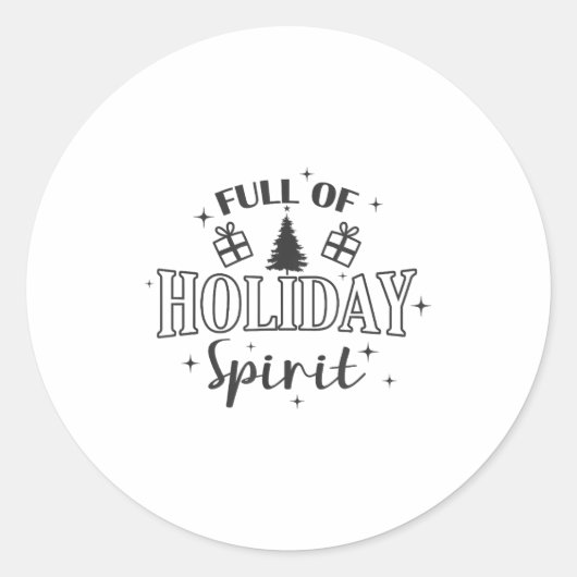 Sticker Rond Full Of Holiday Srit Christmas Holiday (Devant)