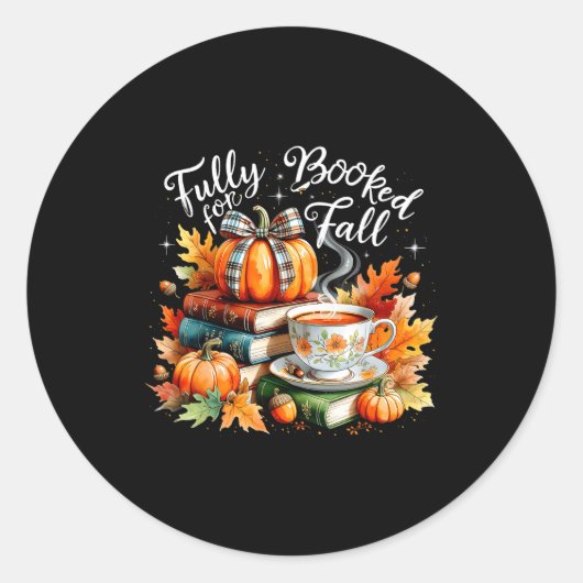 Sticker Rond Fully Booked For Fall Cozy Autumn Reading Gift (Devant)