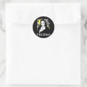 Sticker Rond Fumer Techno Nun Religion Électronique Basse Musiq (Sac)