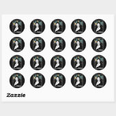 Sticker Rond Fumer Techno Nun Religion Retro Basse Musique (Feuille)