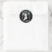 Sticker Rond Fumer Techno Nun Religion Retro Basse Musique (Sac)