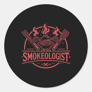 Sticker Rond Fumeur Barbecue Fumeur Viande Outils Fumeur Grilli