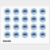 Sticker Rond Fumier Dor Beetle Blue Fumier Bug (Feuille)