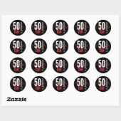 Sticker Rond Fun 50 ish et Fabuleux anniversaire (Feuille)