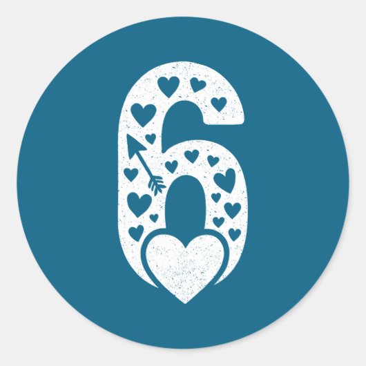 Sticker Rond Fun 67 Number 6-7 6 7 Matching Valentine Six Seven (Devant)