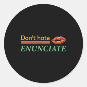 Sticker Rond Fun Asal Sign Language Lip Lecture Sourde Sensibil
