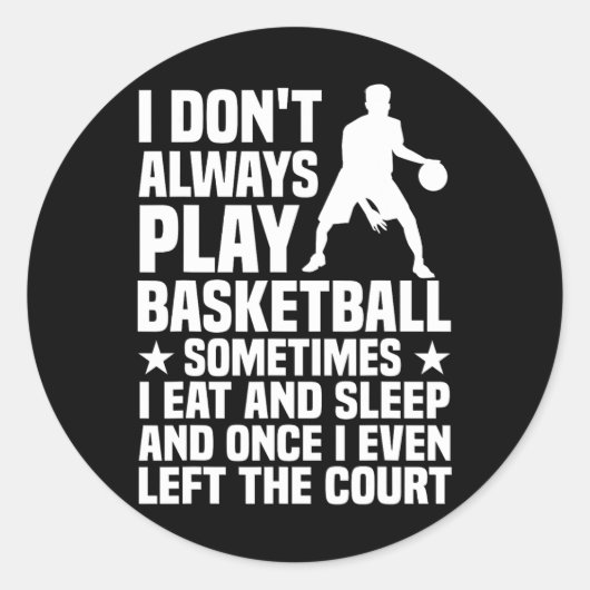 Sticker Rond Fun Basket-Ball Conception Pour Hommes Femmes Bask (Devant)