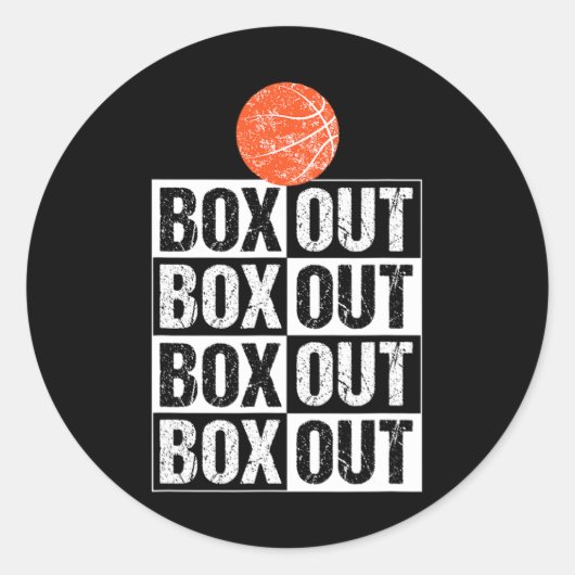 Sticker Rond Fun Basketball Coach boîte cadeau Out Dire (Devant)